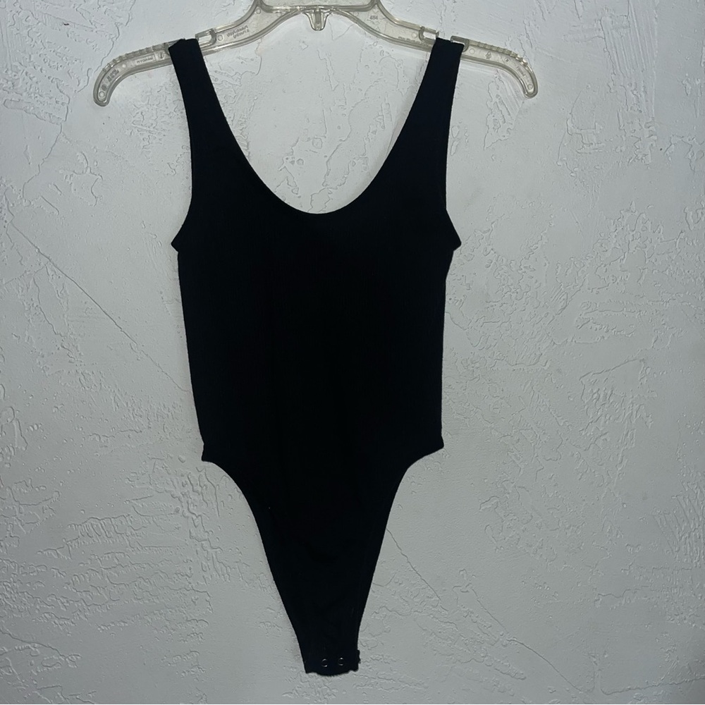 Black Ribbed Tanktop Bodysuit